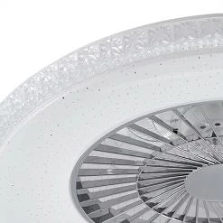STARLUNA LED Ventilateur De Plafond Avec Lampe à Intensité Variable 'Ordanio' En Métal Pour Salon & Salle à Manger - Blanc, Chromé