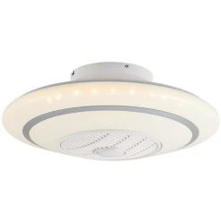 LINDBY LED Ventilateur De Plafond Avec Lampe à Intensité Variable 'Kheira' En Métal Pour Salon & Salle à Manger - Blanc