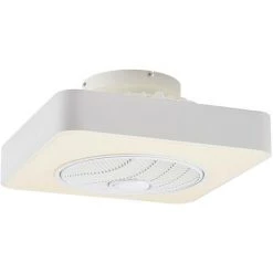 LINDBY LED Ventilateur De Plafond Avec Lampe à Intensité Variable 'Danischa' En Métal Pour Salon & Salle à Manger - Blanc