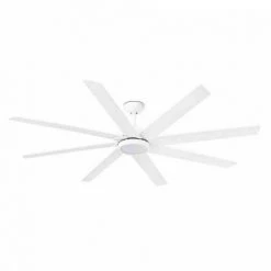 FARO BARCELONA Ventilateur Surdimensionné Blanc De Modèle De Siècle Avec Le Moteur De DC Et La Led Intégrée FARO