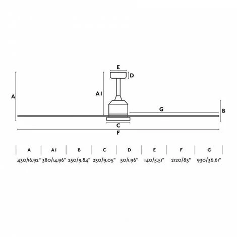 FARO BARCELONA Ventilateurs Faro, CIES Avec DC 210cm BLANC 6 PALAS Moteur â Image 2