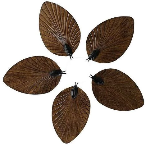 Ventilateur Led Rustique 24w COLLA Noir 5 Lames Brunes Avec Télécommande FABRILAMP â Image 2