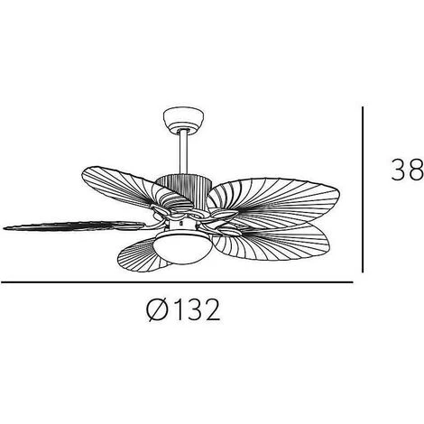 Ventilateur Led Rustique 24w COLLA Noir 5 Lames Brunes Avec Télécommande FABRILAMP â Image 3