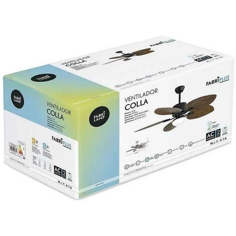 Ventilateur Led Rustique 24w COLLA Noir 5 Lames Brunes Avec Télécommande FABRILAMP â Image 4