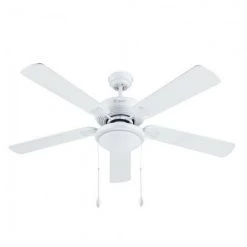 GSC Ventilateur De Plafond Avec Lumière 52 '5 Pales Bois Blanc