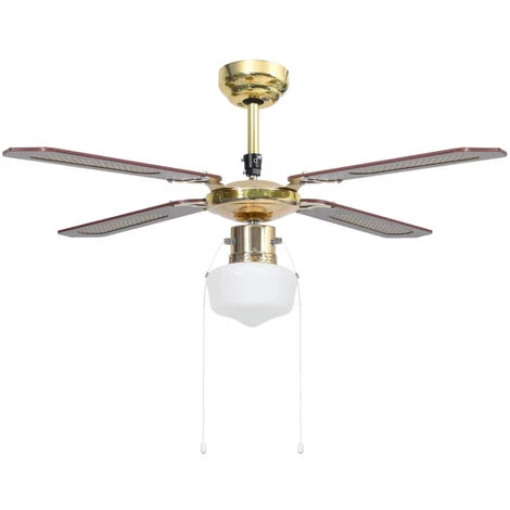 ASUPERMALL Ventilateur De Plafond Avec Lampe 106 Cm Marron â Image 2