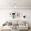 ASUPERMALL Ventilateur De Plafond Avec Lampe 106 Cm Blanc