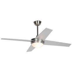 QAZQA Roar - LED Ventilateur De Plafond Moderne - 1 Lumière - Ø 132 Cm - Acier - Moderne,Industriel - Éclairage Intérieur - Salon I Chambre I Cuisine I Salle à Manger - Acier