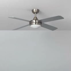 TECHBREY Ventilateur De Plafond LED Leirus Niquel 132cm Moteur DC - Nickel