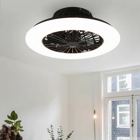 ETC-SHOP Ventilateur De Plafond Avec éclairage Et Télécommande, Plafonnier Silencieux Avec Ventilateur Et Effet étoile, Minuterie Veilleuse CCT Dimmable, LED 30 Watts 2200lm 3000-6500K, 50 Cm, Salon – Image 3