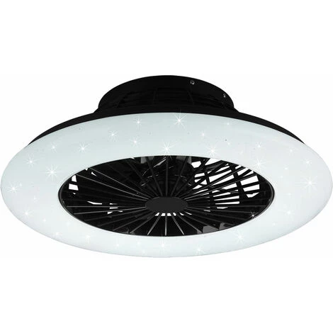ETC-SHOP Ventilateur De Plafond Avec éclairage Et Télécommande, Plafonnier Silencieux Avec Ventilateur Et Effet étoile, Minuterie Veilleuse CCT Dimmable, LED 30 Watts 2200lm 3000-6500K, 50 Cm, Salon – Image 5
