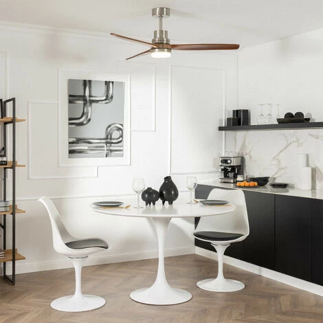 TECHBREY Ventilateur De Plafond LED Savate Niquel 132cm Moteur DC - Nickel – Image 2