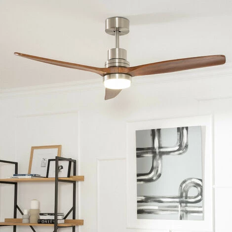 TECHBREY Ventilateur De Plafond LED Savate Niquel 132cm Moteur DC - Nickel – Image 3