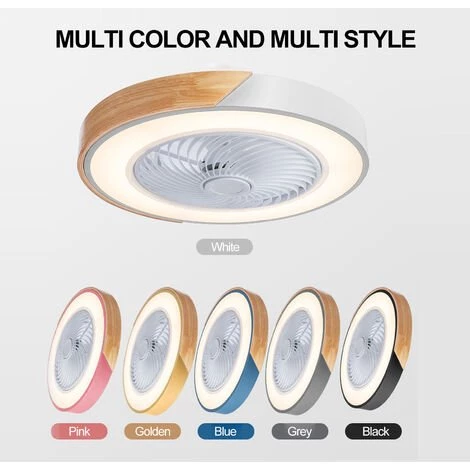 ASUPERMALL Ventilateur De Plafond Ac220V Avec Eclairage Avec Telecommande Lampe De Ventilateur De Plafond 3 Couleurs Lumiere 3 Vitesses Vent Plafonnier Pour Chambre Salon Salle A Manger, Noir â Image 4