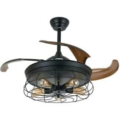 SENDERPICK Ventilateur De Plafond Rétro 36" Avec éclairage Et Télécommande E27