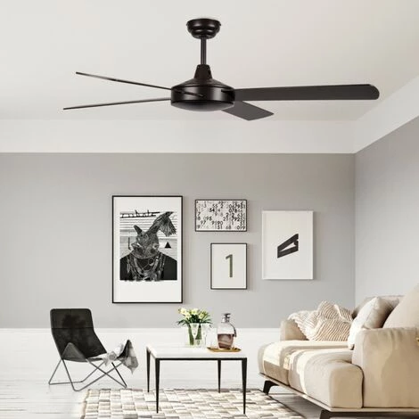 Ventilateur Sans Télécommande Marron OSTRO Clair FABRILAMP. â Image 2