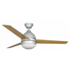 Ventilateur ALISIO Argenté Avec La Lumière Et La Télécommande De FABRILAMP