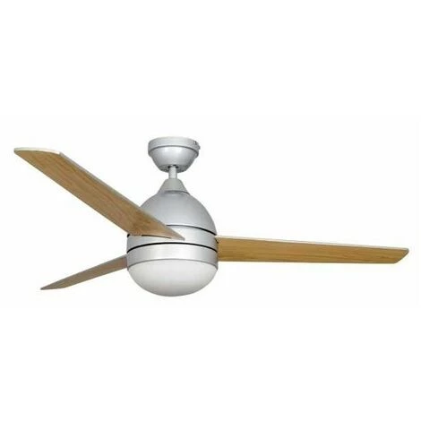 Ventilateur ALISIO Argenté Avec La Lumière Et La Télécommande De FABRILAMP