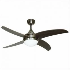 Ventilateur OSIRIS DC Moteur, Avec Lumière, Nickel-wengue Avec 6 FABRILAMP