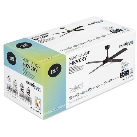Ventilateur Avec Télécommande Et 24w NEVERY Marron LED Avec Des Lames Réversibles FABRILAMP â Image 3