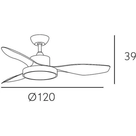 FAN HAYATE Led 40w, Marron Avec Télécommande FABRILAMP â Image 3
