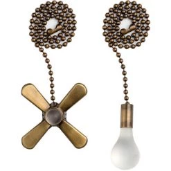 Betterlife 2pcs Pendentif Ventilateur De Plafond Chaîne De Traction 12 Pouces Avec Connecteur