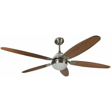 GSC Ventilateur De Plafond Avec éclairage 5 Pales Marron