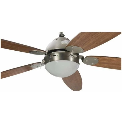 GSC Ventilateur De Plafond Avec éclairage 5 Pales Marron â Image 2