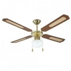 IPERBRIKO Ventilateur De Plafond Avec Ampoule En Noyer Diamètre 130 Cm