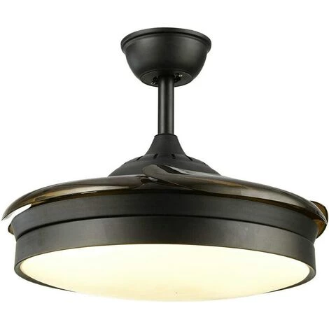 GOJOY Ventilateur De Plafond Avec éclairage Lustre De Ventilateur De Plafond Avec Lumière Dimmable 36W Design Moderne En Acrylique Avec Télécommande Pour Salon Couloirs Hall D'entrée