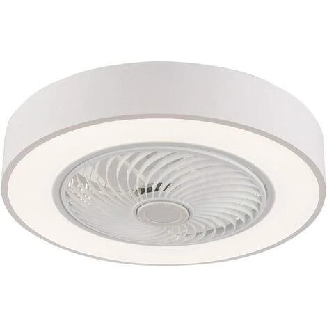 GOJOY Ventilateur De Plafond LED Plafonnier Deux Couleurs - Dimmable Avec Télécommande Creative Moderne Pépinière Chambre Bureau Éclairage Plafonnier Ventilateur Dans Luminaires (Blanc)