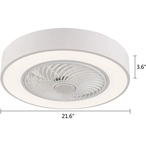GOJOY Ventilateur De Plafond LED Plafonnier Deux Couleurs - Dimmable Avec Télécommande Creative Moderne Pépinière Chambre Bureau Éclairage Plafonnier Ventilateur Dans Luminaires (Blanc) – Image 2