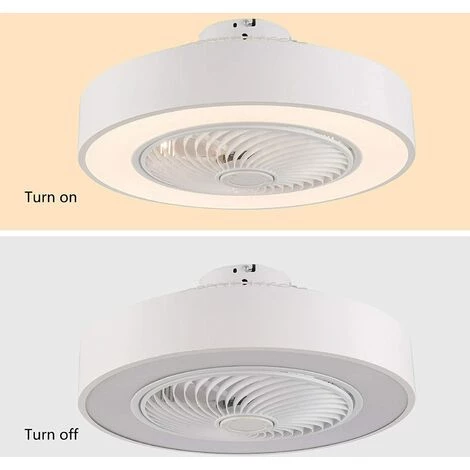 GOJOY Ventilateur De Plafond LED Plafonnier Deux Couleurs - Dimmable Avec Télécommande Creative Moderne Pépinière Chambre Bureau Éclairage Plafonnier Ventilateur Dans Luminaires (Blanc) – Image 3