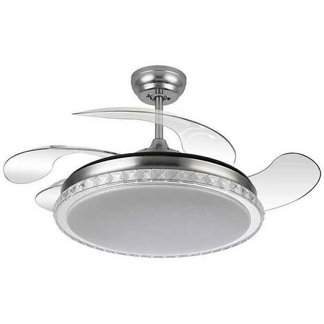 Ventilateur En Nickel Modèle BILIKU DC Moteur, LED 72w FABRILAMP