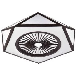 Ventilateur LED Modèle ORA Pales Intérieures Marron FABRILAMP