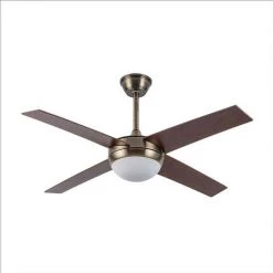 Ventilateur En Cuir Satiné CIRO DC Moteur Et Lumière FABRILAMP