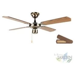 SUINGA Ventilateur De Plafond Orbegozo, 4 Pales Réversibles Et 3 Vitesses, Vieil Or