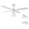 SUINGA Ventilateur De Plafond Orbegozo Avec Lumière, 4 Pales Réversibles, 3 Vitesses, Blanc