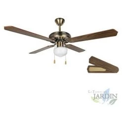 SUINGA Ventilateur De Plafond Orbegozo Avec Lumière, 4 Pales Réversibles, 60 W, Vieil Or.