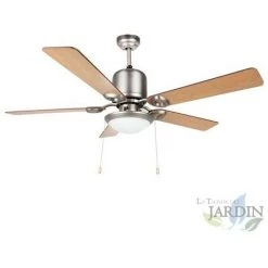 SUINGA Ventilateur De Plafond Orbegozo à 5 Pales Réversibles, Diamètre 120 Cm, Léger, Inox.