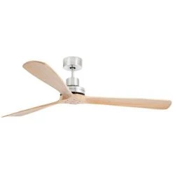 FARO BARCELONA Ventilateur De Plafond Sans Lumière Nickel Mat/pin Ø 168 Cm LANTAU-G DC