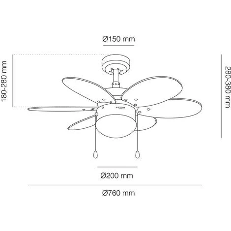 CRISTALRECORD Ventilateur AC Orion Blanc Frêne â Image 2