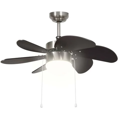 Hommoo Ventilateur De Plafond Avec Lampe 76 Cm Marron Fonce â Image 4