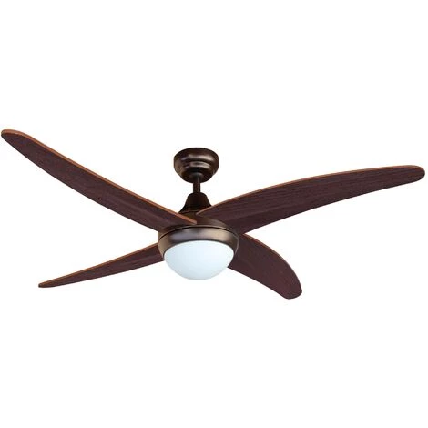 SULION Ventilateur De Plafond Moteur DC 122cm 2xE27 Marron Scrim