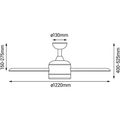 SULION Ventilateur De Plafond Moteur DC 122cm 2xE27 Marron Scrim â Image 3