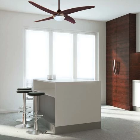 SULION Ventilateur De Plafond Moteur DC 122cm 2xE27 Marron Scrim â Image 4