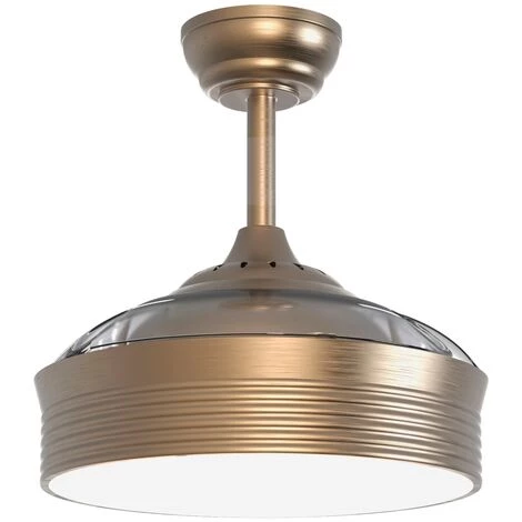 SULION Ventilateur De Plafond Moteur DC 89cm LED 24W 3CCT Doré Bombay S â Image 2