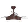 SULION Ventilateur De Plafond Moteur DC 107cm LED 36W 3CCT Marron Bombay L