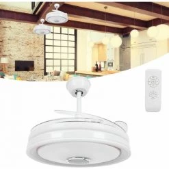 YB Ventilateur De Plafond Avec éclairage Ventilateur Plafonnier LED Dimmable