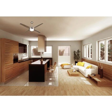 LEDS·C4 Ventilateur Ip20 Hawai R7s 100w Nickel Satiné Wengé â Image 2